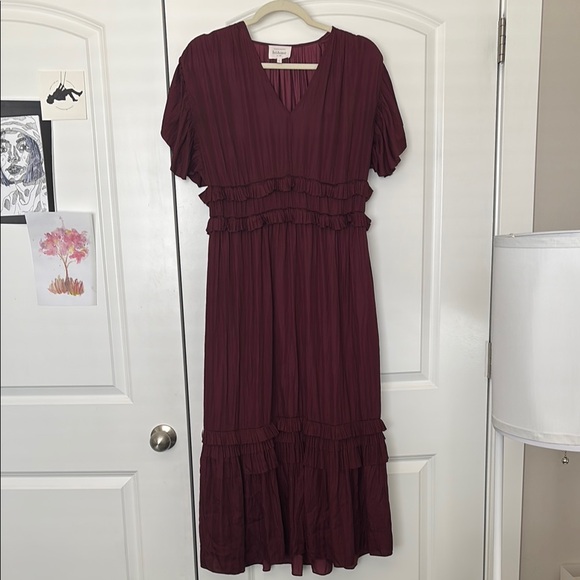 Bohme Burgundy Midi Dress - Picture 1 of 6